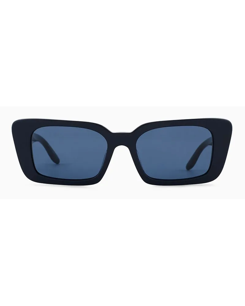 Giorgio Armani Sonnenbrille mit Rechteckiger Fassung Für Damen Blau