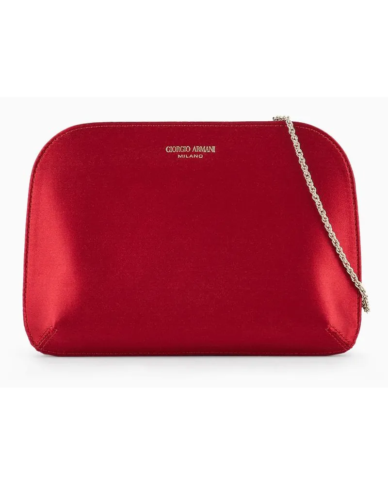 Giorgio Armani Clutch La Prima Aus Satin Rot