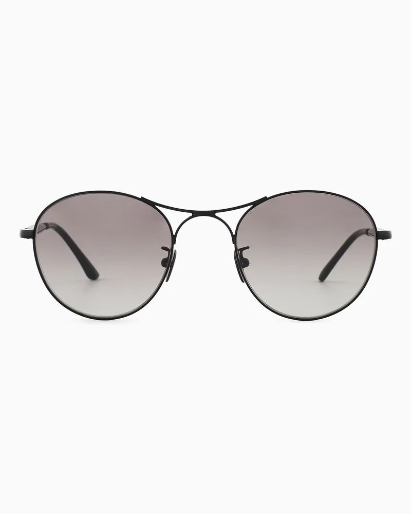 Giorgio Armani Unisex-Sonnenbrille mit runder Fassung Schwarz