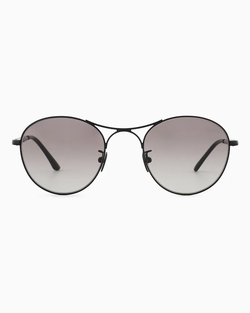 Giorgio Armani Eckige Unisex-Sonnenbrille Schwarz