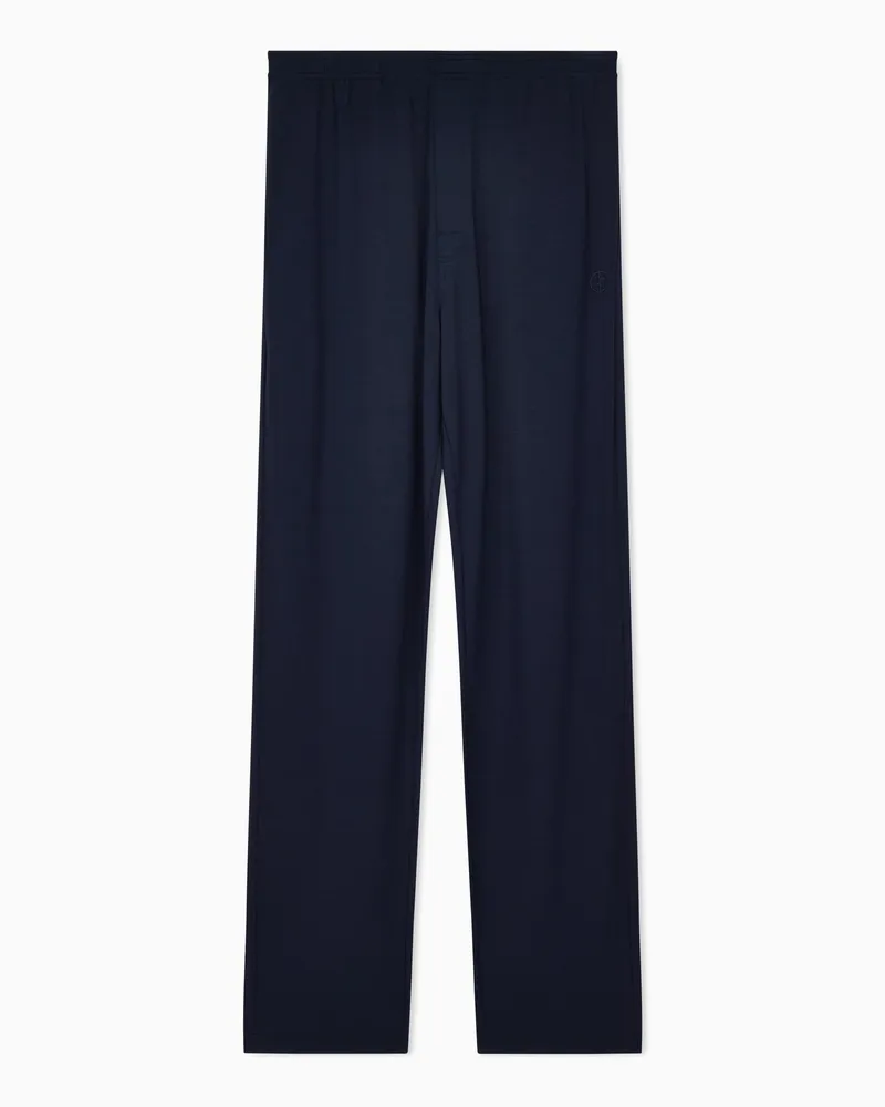 Giorgio Armani Loungewear-Hose aus Stretch-Modal Blau