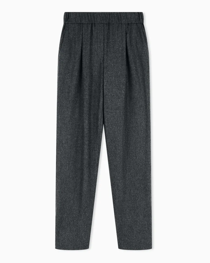 Giorgio Armani Hose New Normal aus Schurwolle und Kaschmir mit Gummizug Grau