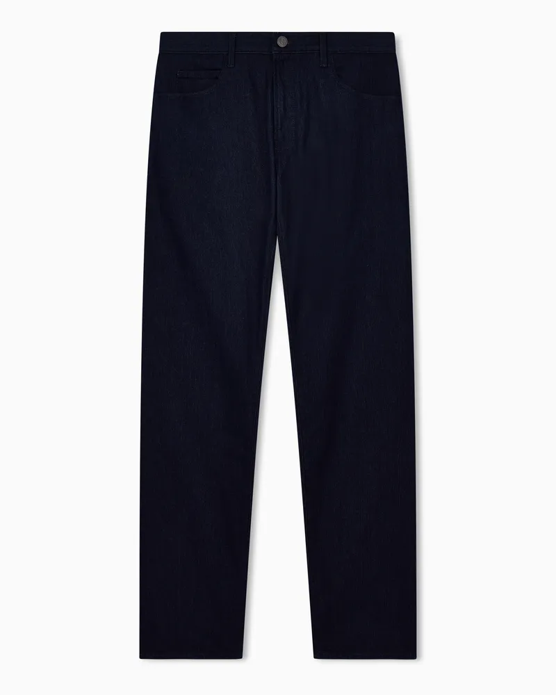 Giorgio Armani Five-Pocket-Hose in Regular Fit aus Baumwollstretch Marineblau