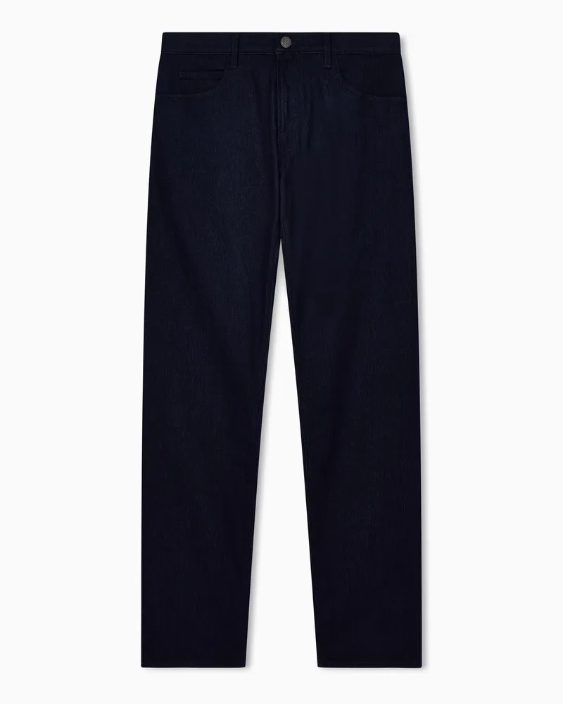 Giorgio Armani Five-Pocket-Hose in Regular Fit aus Baumwollstretch Marineblau