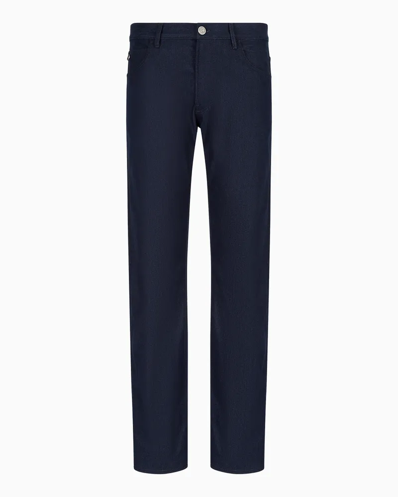 Giorgio Armani Five-Pocket-Hose in Regular Fit aus Baumwollstretch Marineblau