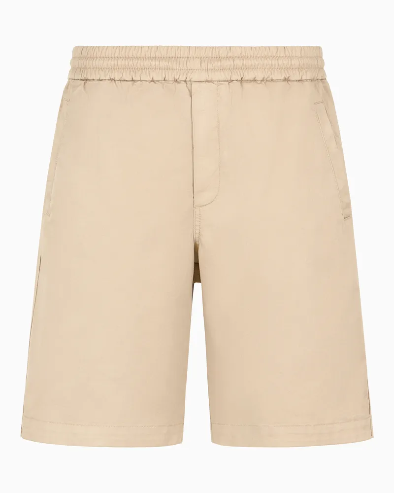 Giorgio Armani Bermudashorts aus Baumwollgabardine mit Stretchanteil Beige