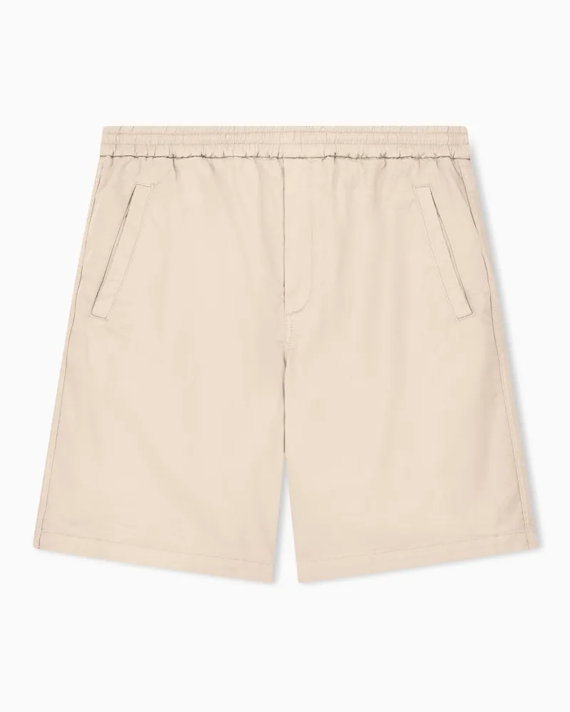 Giorgio Armani Bermudashorts aus Baumwollgabardine mit Stretchanteil Beige
