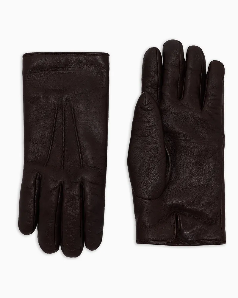 Giorgio Armani Handschuhe aus Nappaleder Braun