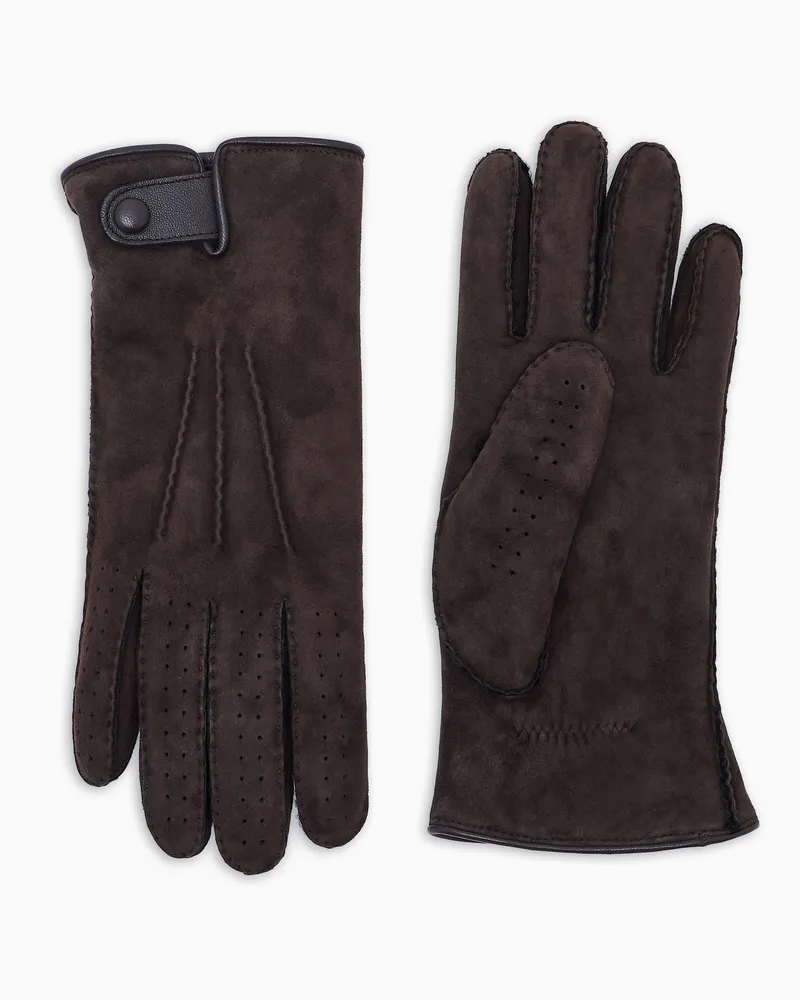 Giorgio Armani Handschuhe aus Shearling Braun