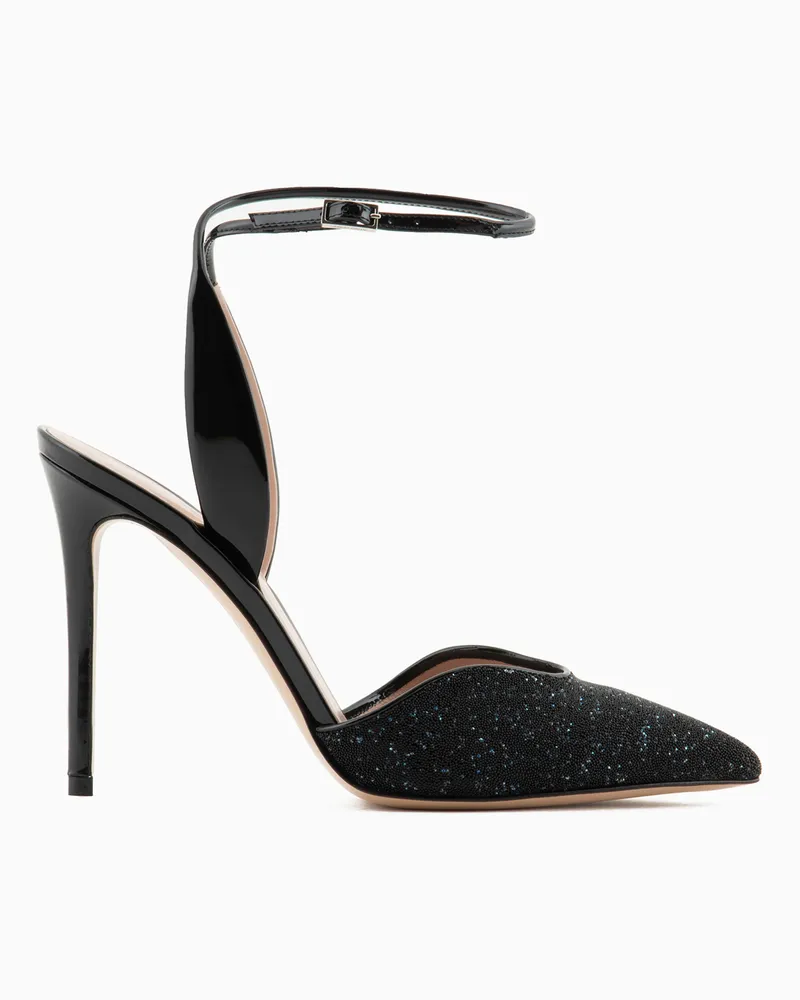Giorgio Armani Pumps aus Lackleder und Strass Schwarz