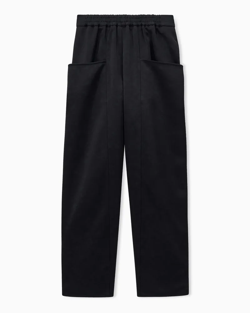 Giorgio Armani Hose aus Techno-Duchesse mit Gummizug und Vordertaschen Schwarz