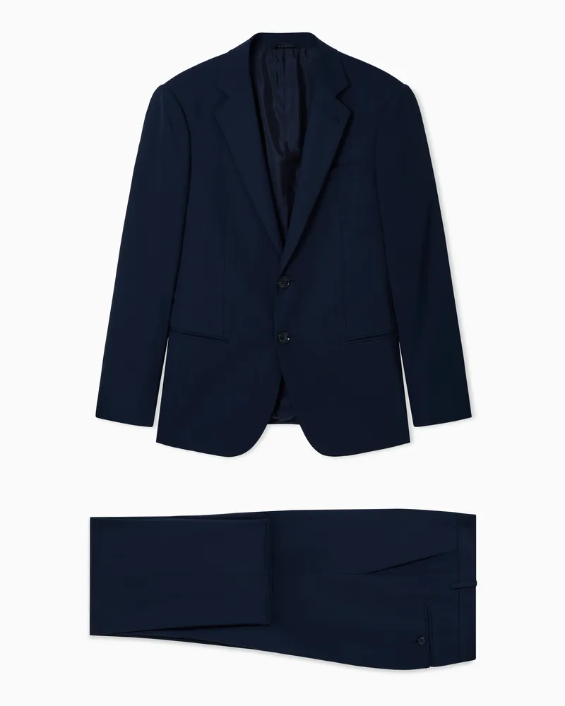 Giorgio Armani Einreihiger Anzug der Soho-Linie aus Schurwolle Marineblau