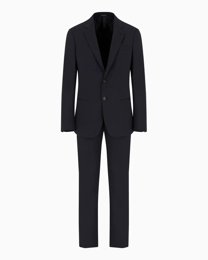 Giorgio Armani Einreihiger Anzug der Soho-Linie aus Schurwolle Marineblau