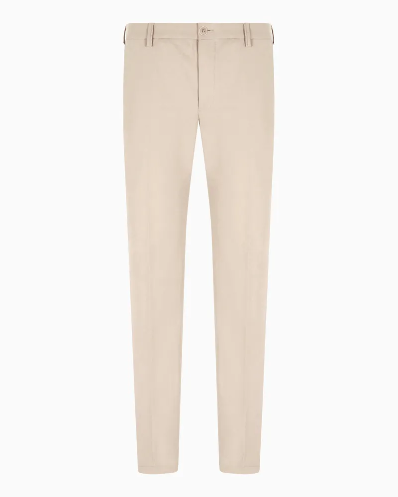 Giorgio Armani Stretchhose aus Baumwolle und Kaschmir Beige