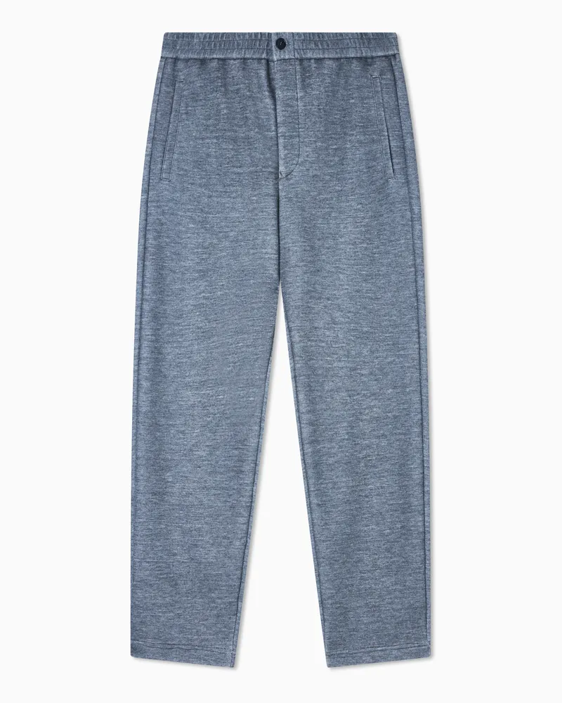 Giorgio Armani Flatfront-Hose aus Modal- und Kaschmir-Sweatjersey Grau