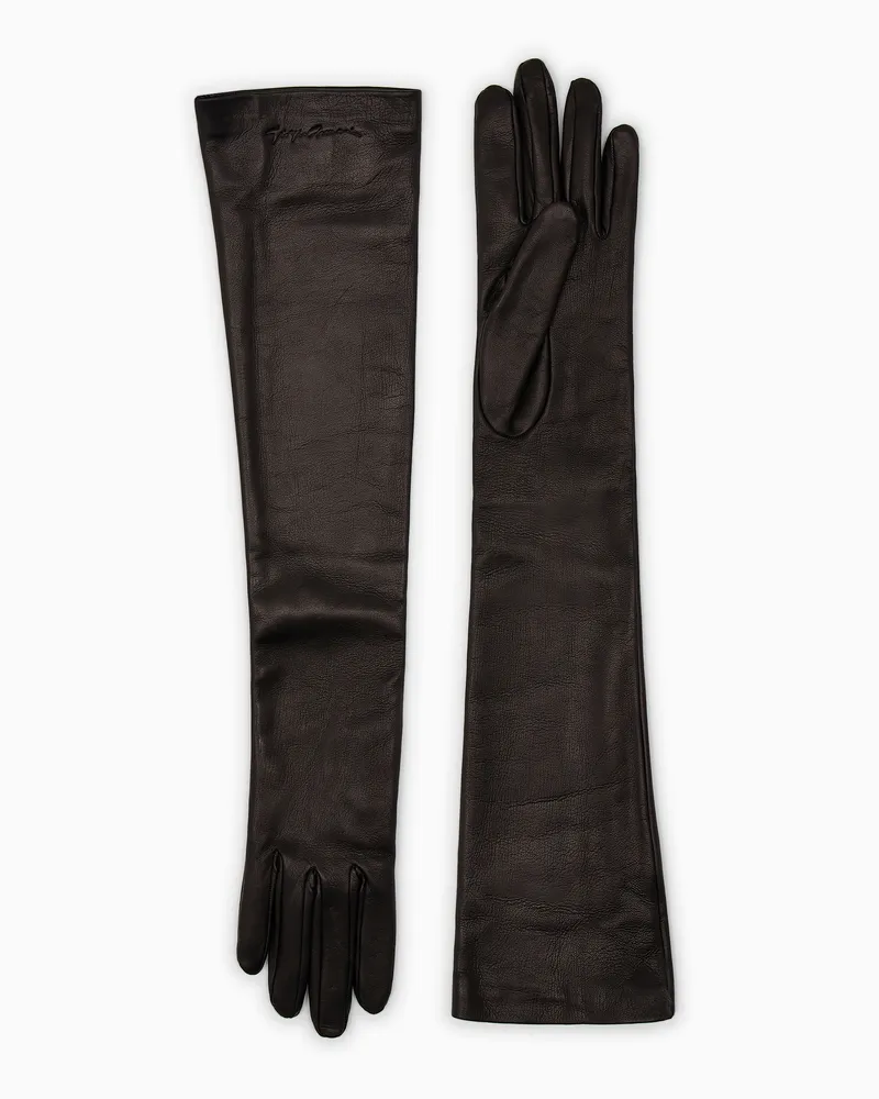 Giorgio Armani Lange Handschuhe aus Nappaleder Schwarz