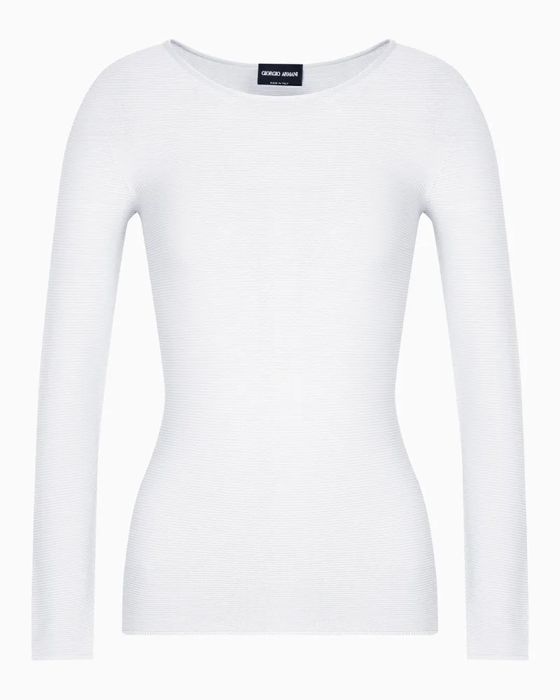 Giorgio Armani Pullover mit langen Ärmeln aus Viskose in Links-Verarbeitung Grau