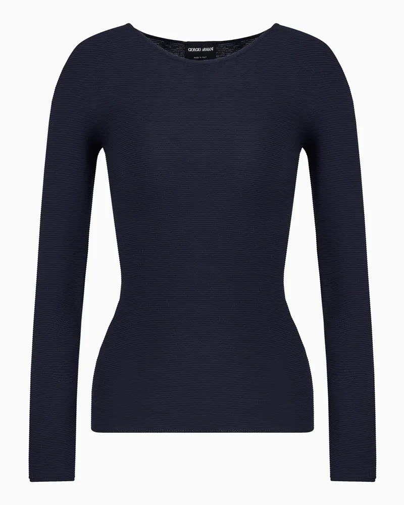 Giorgio Armani Pullover mit langen Ärmeln aus Viskose in Links-Verarbeitung Grau