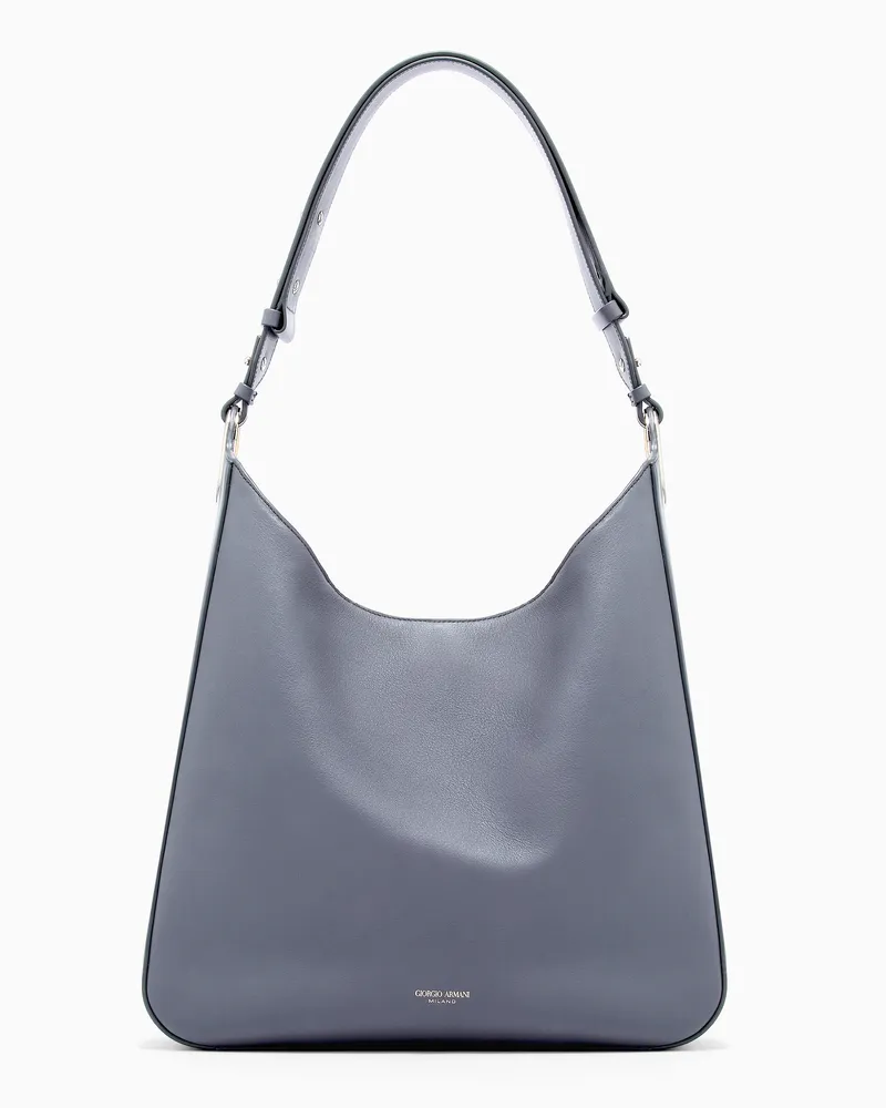 Giorgio Armani Hobo Bag aus Leder Grau
