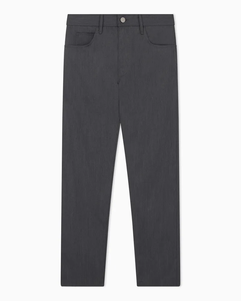 Giorgio Armani Five-Pocket-Hose in Regular Fit aus Schurwolle Grau