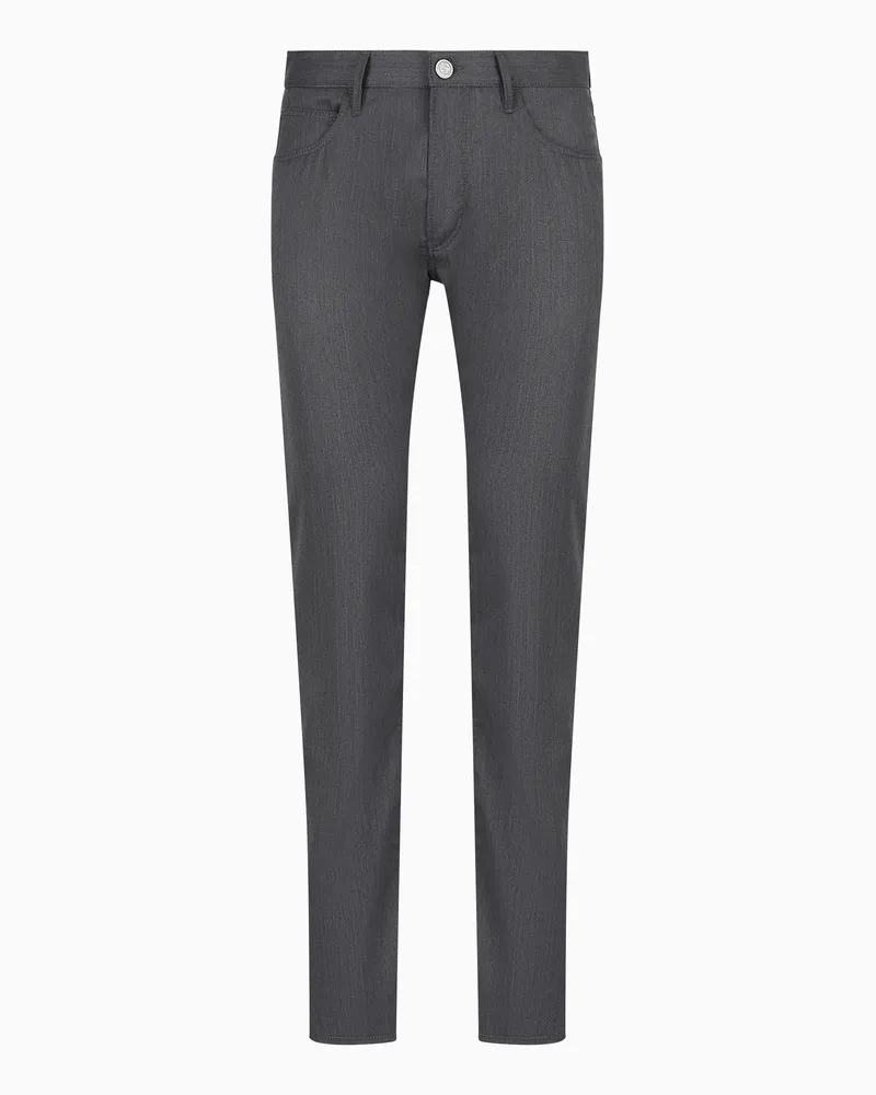 Giorgio Armani Five-Pocket-Hose in Regular Fit aus Schurwolle Grau