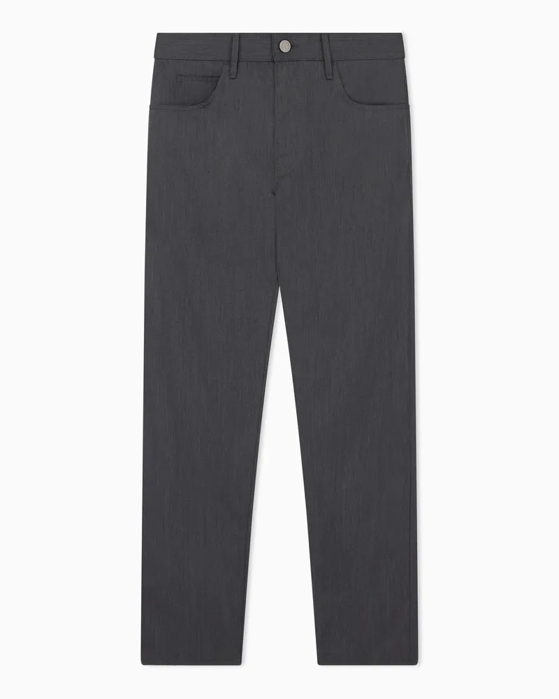 Giorgio Armani Five-Pocket-Hose in Regular Fit aus Schurwolle Grau