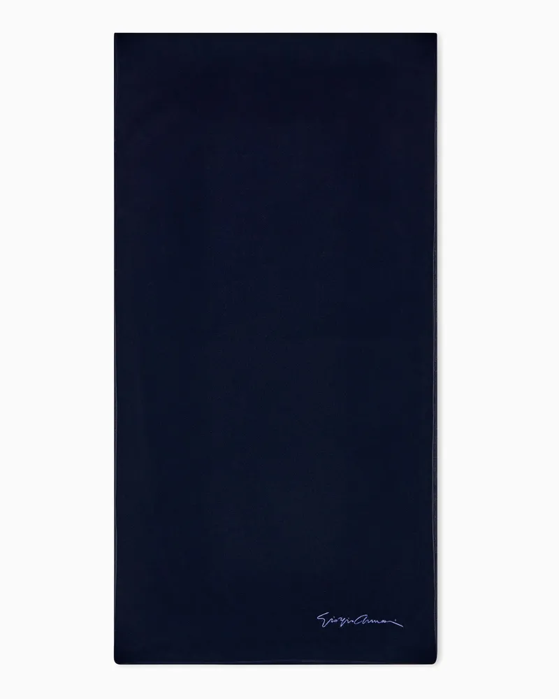 Giorgio Armani Stola Double doppelseitig samtig aus Viskose und Schurwolle Blau