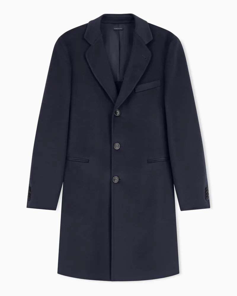 Giorgio Armani Mantel aus doppellagigem kaschmirstoff Marineblau