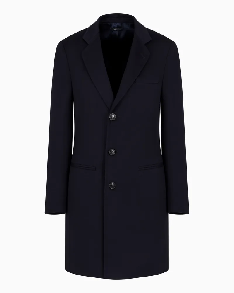 Giorgio Armani Mantel aus doppellagigem kaschmirstoff Marineblau
