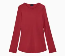 Seidenbluse aus Stretch-Crepe mit Rundhalsausschnitt