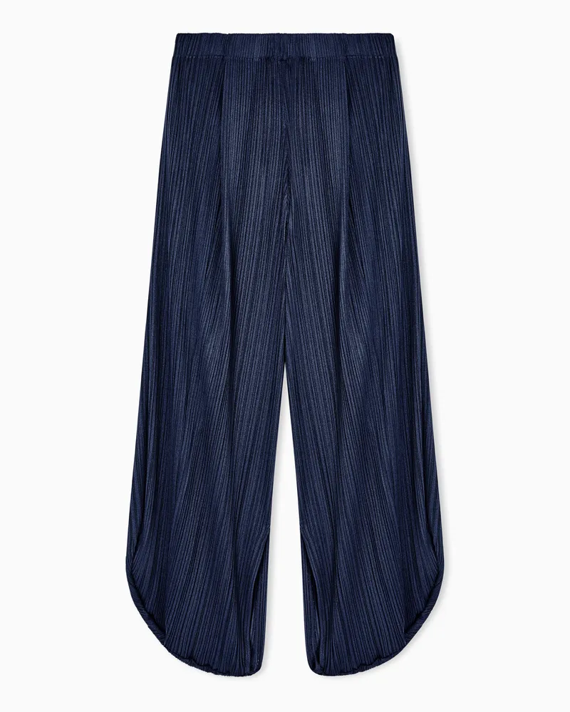 Giorgio Armani Hose aus plissiertem Jersey Blau