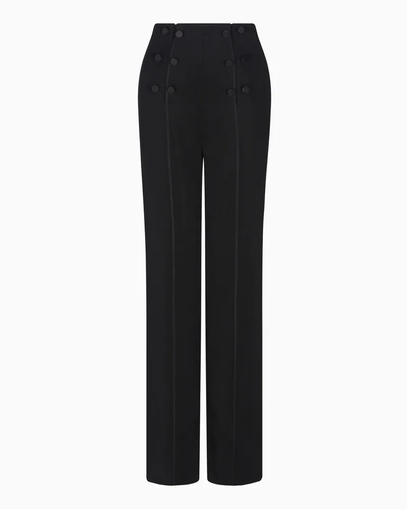 Giorgio Armani Gerade geschnittene Hose aus Viskosejersey Schwarz