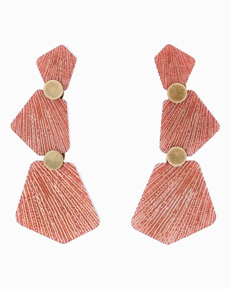 Giorgio Armani Ohrringe aus Metall und Kunstharz Orange