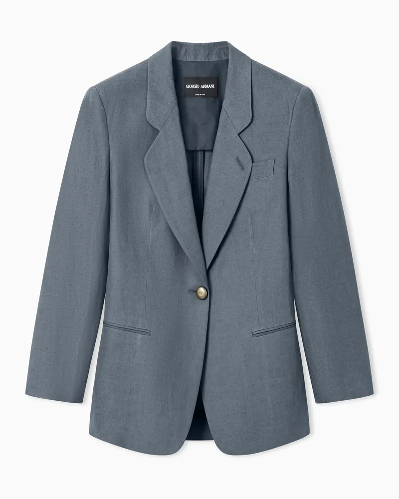 Giorgio Armani Einreihiges Sakko aus Leinen Grau