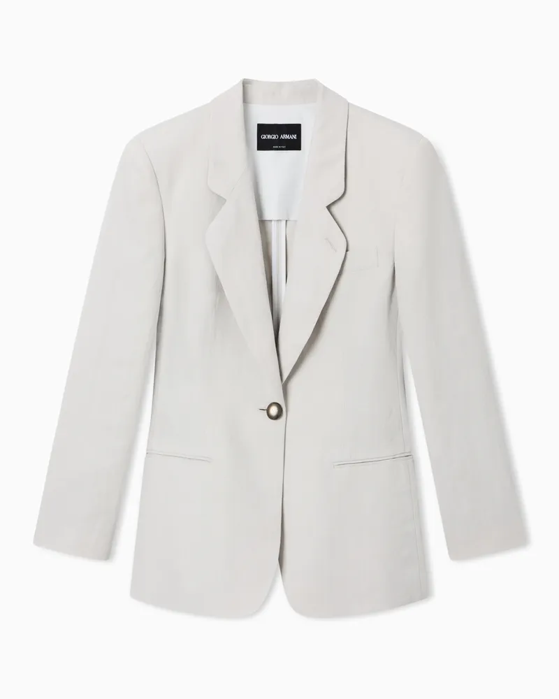 Giorgio Armani Einreihiges Sakko aus Leinen Grau