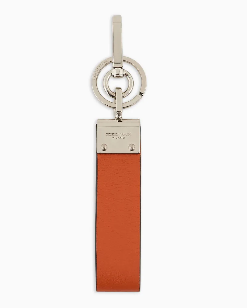 Giorgio Armani Schlüsselanhänger aus Leder Orange