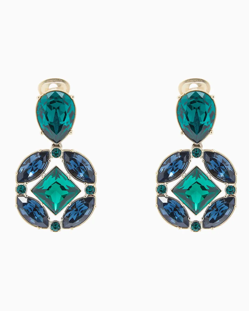 Giorgio Armani Ohrringe mit Anhängern mit Swarovski-Kristallen Grün