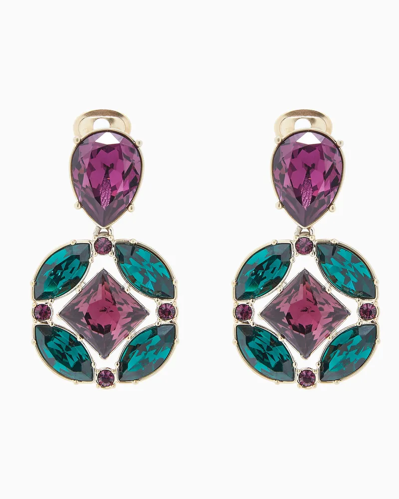 Giorgio Armani Ohrringe mit Anhängern mit Swarovski-Kristallen Grün