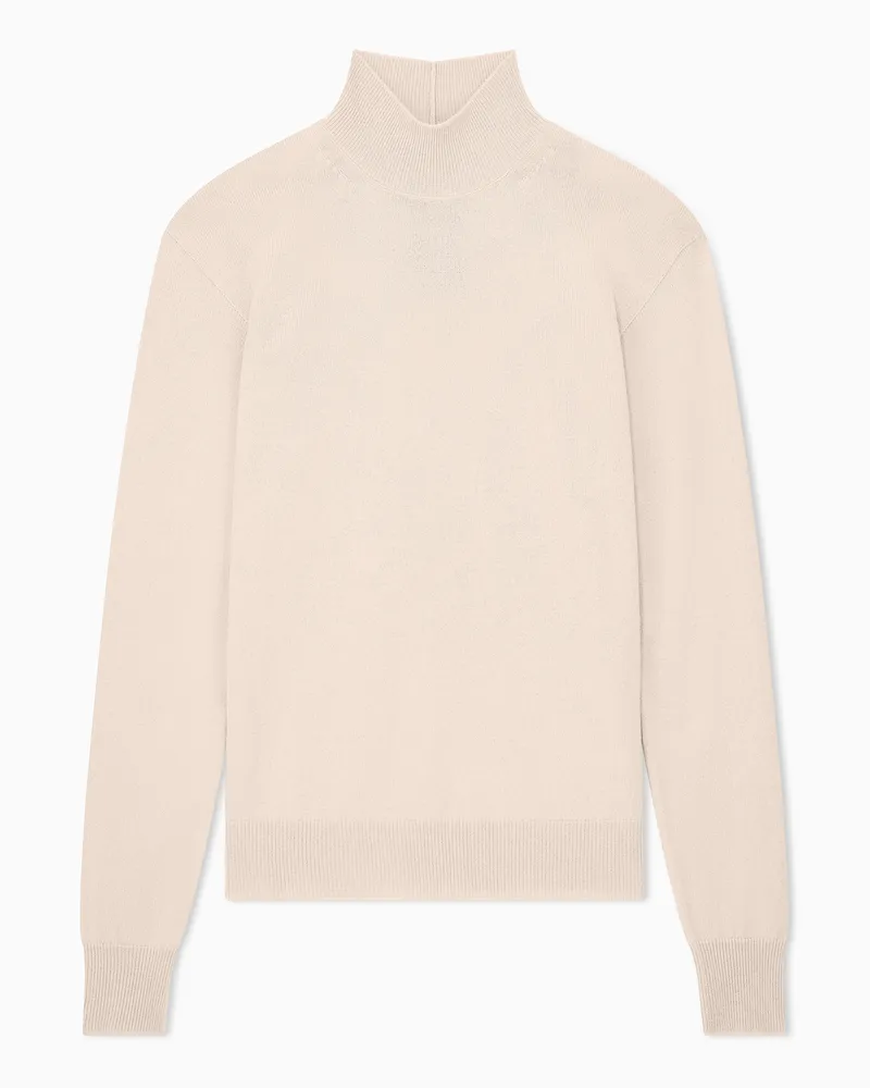 Giorgio Armani Stehkragenpullover aus reinem Kaschmir Beige