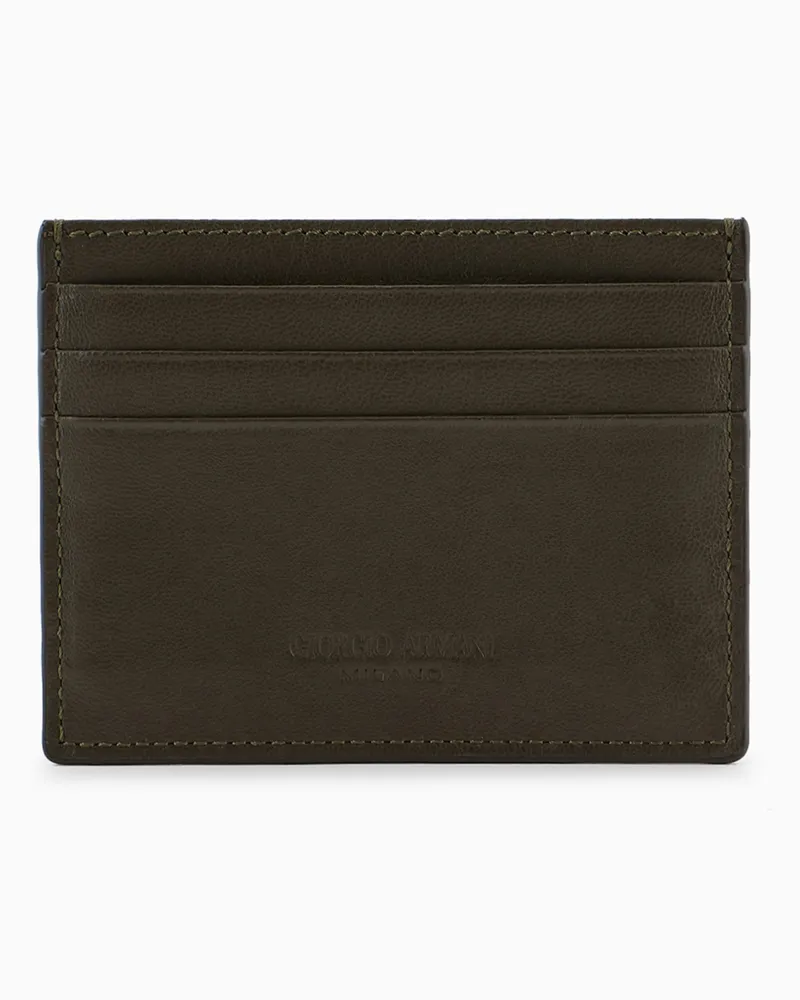 Giorgio Armani Kartenetui aus Nappa Grün
