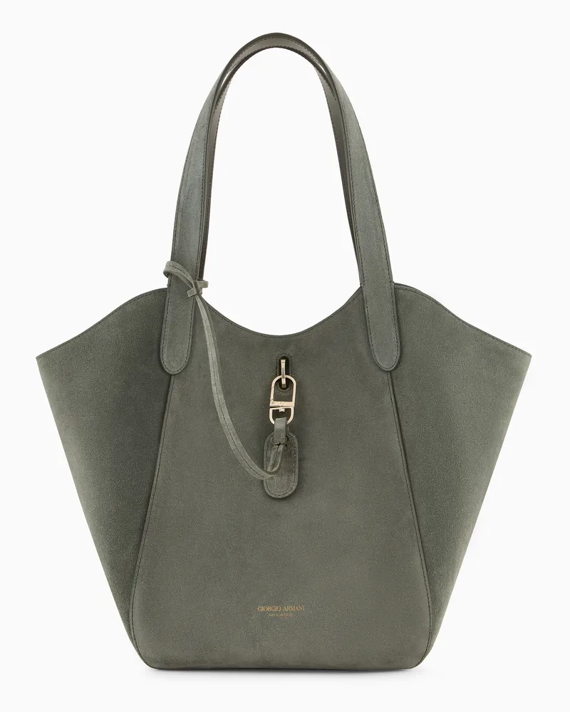 Giorgio Armani Mittelgroße Handtasche aus Veloursleder Grün