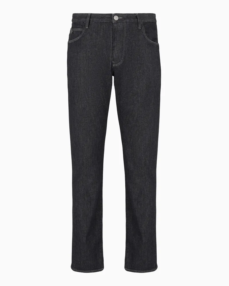 Giorgio Armani Five-Pocket-Hose in Slim Fit aus elastischem Baumwolldenim Schwarz