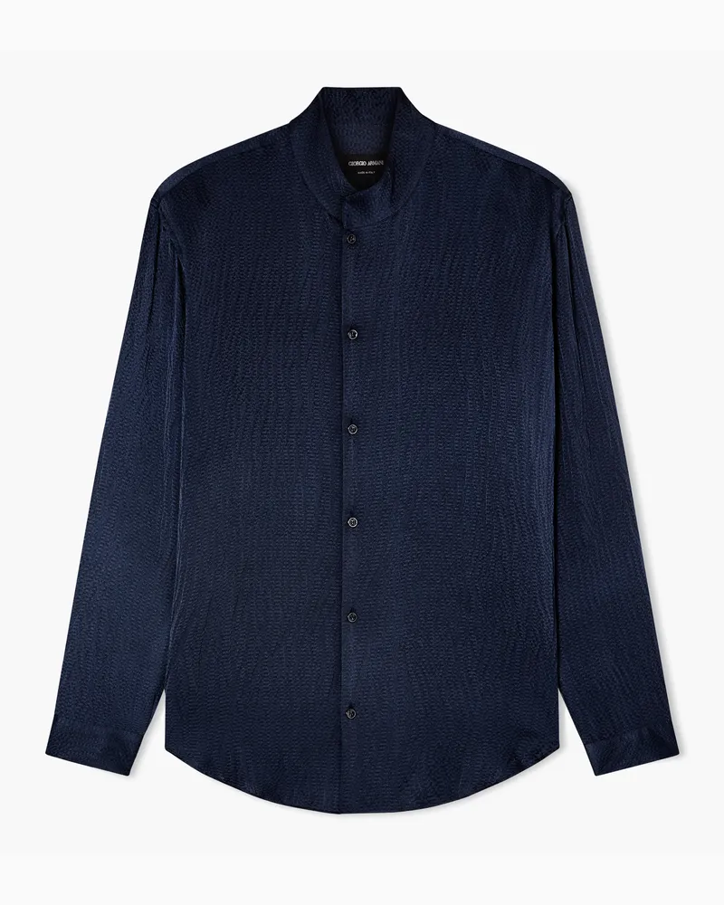Giorgio Armani Giorgio's Satin-Hemd mit Strass-Detail Blau