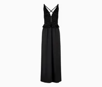 Langes Kleid aus bestickter Seide