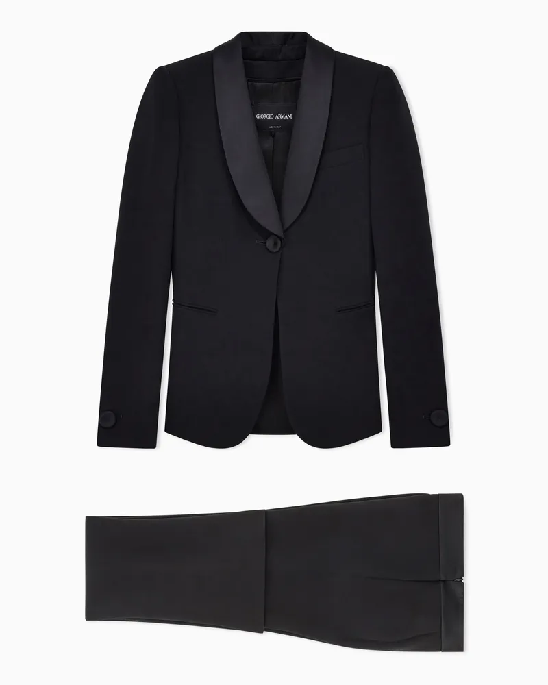 Giorgio Armani Smoking aus reinem Seidencrêpe Schwarz