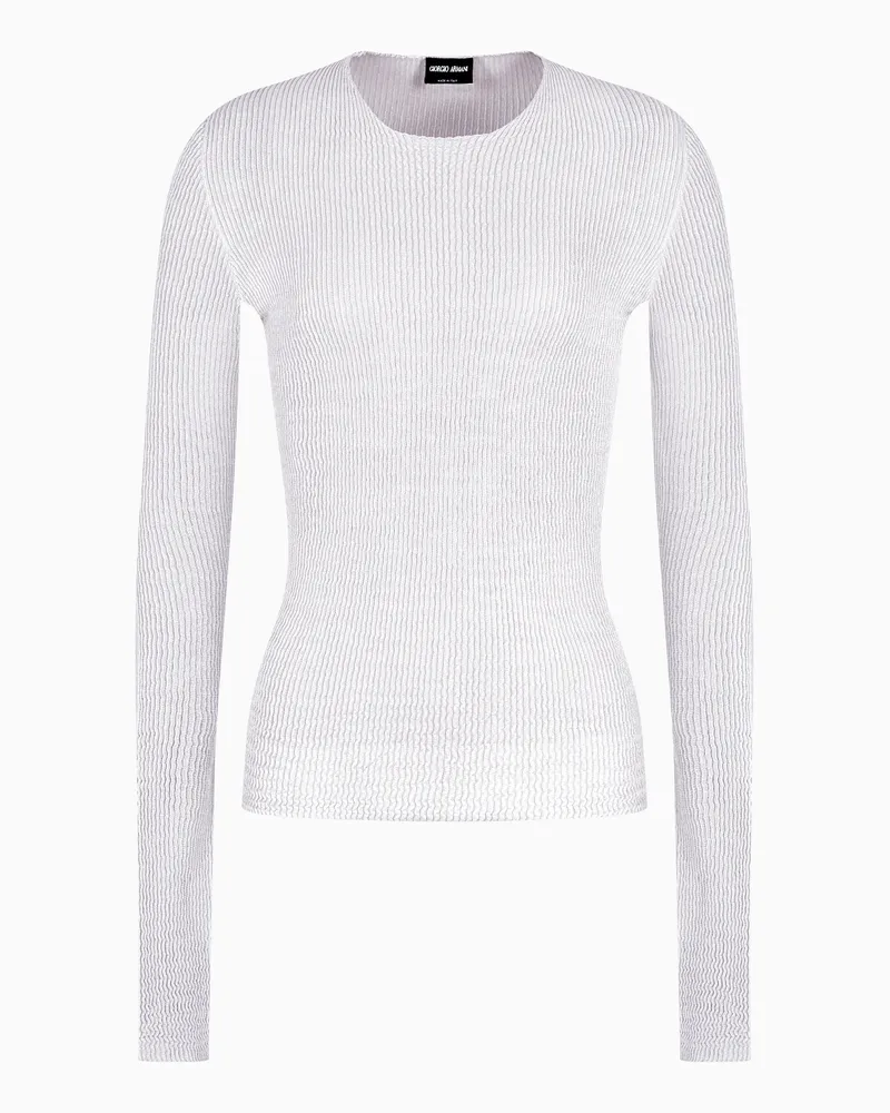 Giorgio Armani Pullover mit Rundhalsausschnitt aus elastischer Viskose-Mischung Grau