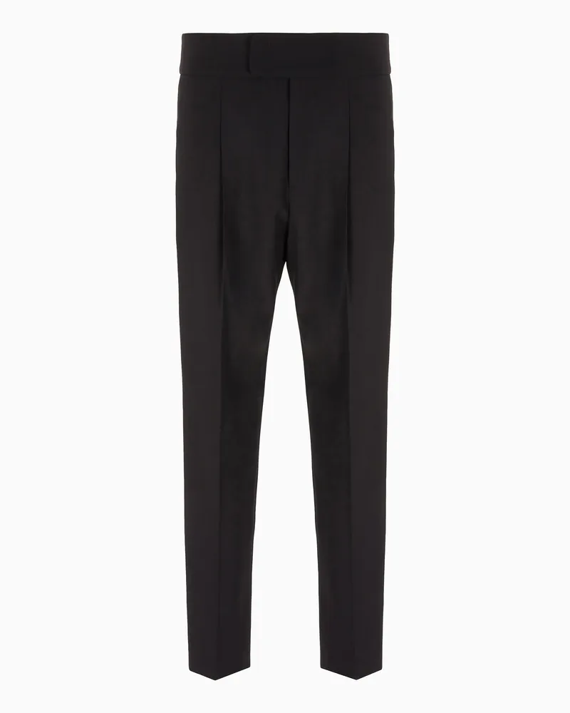 Giorgio Armani Giorgio’s Hose mit Bundfalte aus Wollkrepp Schwarz