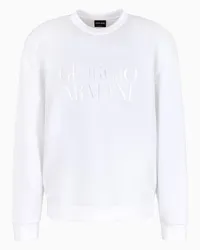 Giorgio Armani Sweatshirt mit Rundhalsausschnitt Aus Doppellagigem Jersey Aus Mikromodal Weiss