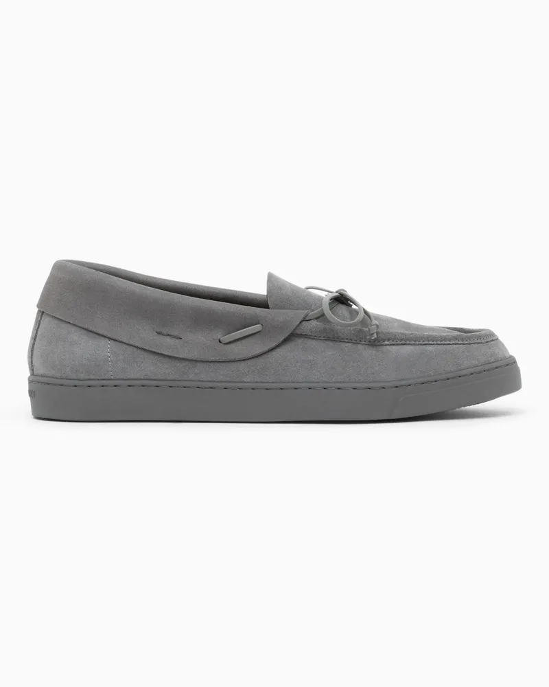 Giorgio Armani Loafer aus Wildleder mit robuster Gummisohle Grau
