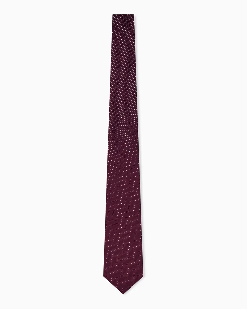 Giorgio Armani Krawatte aus glatter Seide mit gepunktetem Chevron-Muster Rot